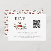 Mushroom Wedding QR Code RSVP Card (Vorne/Hinten)