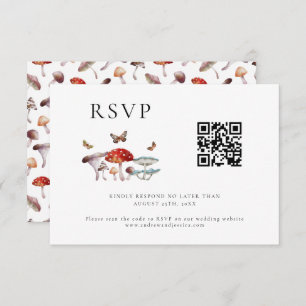 Mushroom Wedding QR Code RSVP Card