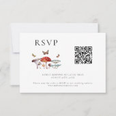 Mushroom Wedding QR Code RSVP Card Karte (Vorderseite)