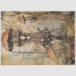 Mushroom Whimsical Fairy Spring Forest No2 Seidenpapier