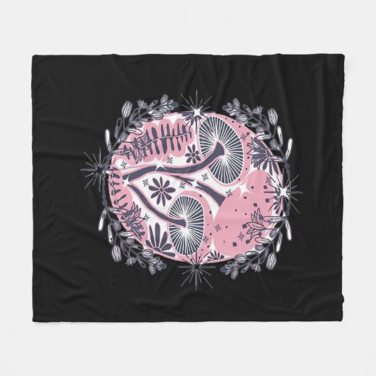 Mushroom Whimsigoth Art Design Classic Fleecedecke (Vorderseite (Horizontal))