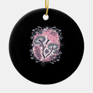 Mushroom Whimsigoth Art Design Classic Keramik Ornament