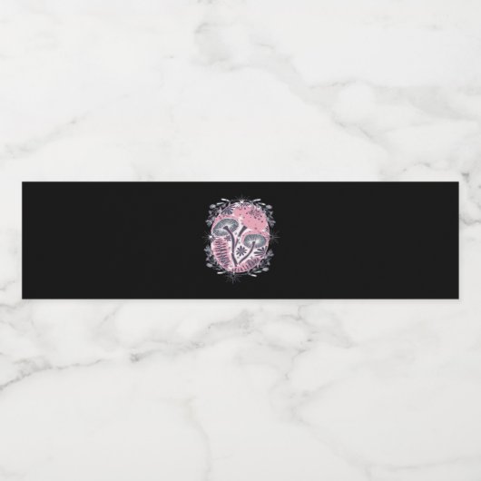 Mushroom Whimsigoth Art Design Classic Wasserflaschenetikett (Einzelnes Label)