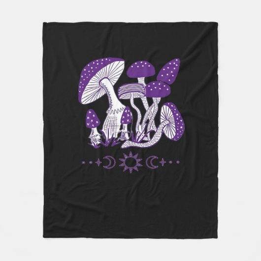 Mushroom Whimsigoth Vibes Fleecedecke (Vorderseite)