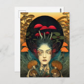 Mushroom Woman Postcard Postkarte (Vorne/Hinten)