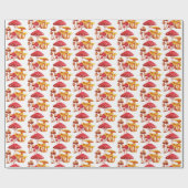 Mushroom Wonderland Wrapping Paper Geschenkpapier (Flach)
