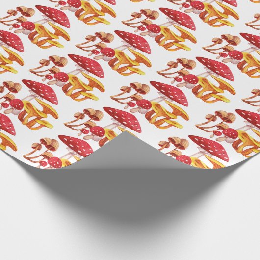 Mushroom Wonderland Wrapping Paper Geschenkpapier (Ecke)