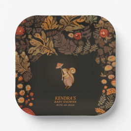 Mushroom Woodland Animal Baby Dusche Pappteller