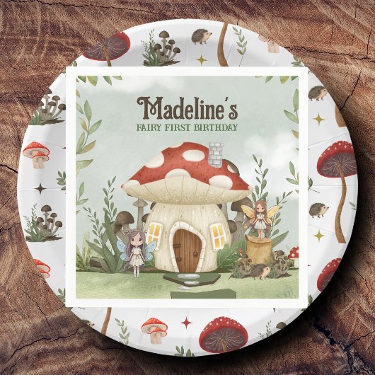 Mushroom Woodland Animals am ersten Geburtstag Serviette