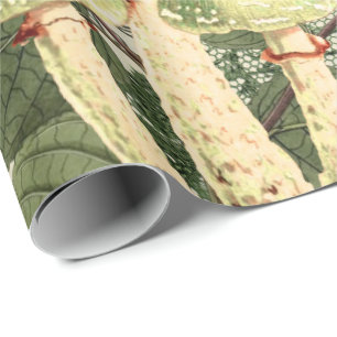 Mushroom Woodland Antikes Vintages Burlap Lace Geschenkpapier