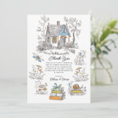 Mushroom Woodland Baby Shower Dankeskarte (Stehend Vorderseite)