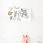 Mushroom Woodland Baby Shower Welcome  Banner (InSitu)