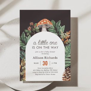 Mushroom Woodland Babydusche Einladung