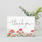 Mushroom Woodland Danke Karte (Stehend Vorderseite)