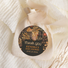 Mushroom Woodland Eichhörnchen Babydusche Runder Aufkleber