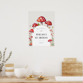 Mushroom Woodland Hütte Geburtstag Willkommen Poster (Küche)