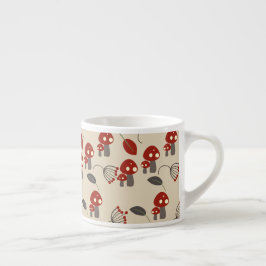 Mushroom Woodland Red Beige Espressotasse