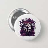 Mushroom Woods Whimsigoth Witchy Screenprint Desig Button (Vorne & Hinten)