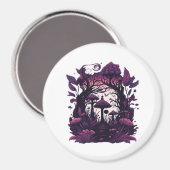 Mushroom Woods Whimsigoth Witchy Screenprint Desig Magnet (Vorderseite/Rückseite)