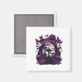 Mushroom Woods Whimsigoth Witchy Screenprint Desig Magnet (Vorderseite/Rückseite)