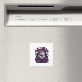 Mushroom Woods Whimsigoth Witchy Screenprint Desig Magnet (In Situ (Geschirrspüler))