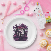 Mushroom Woods Whimsigoth Witchy Screenprint Desig Pappteller (Party)