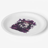 Mushroom Woods Whimsigoth Witchy Screenprint Desig Pappteller (Schrägansicht)