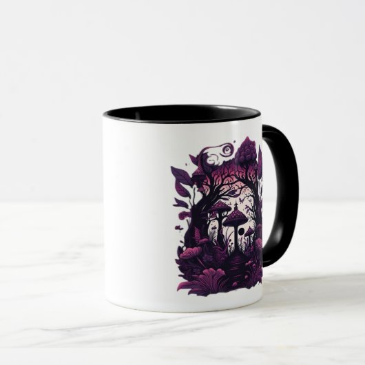 Mushroom Woods Whimsigoth Witchy Screenprint Desig Tasse (VorderseiteRechts)