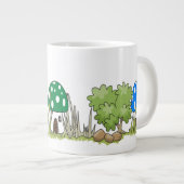 Mushroom Zwarf House in Woods - Fantasy Forest Jumbo-Tasse (Vorderseite Rechts)