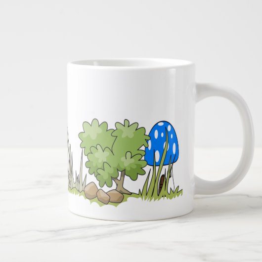 Mushroom Zwarf House in Woods - Fantasy Forest Jumbo-Tasse (Rechts)