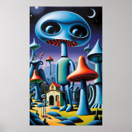 Mushroomery Wanderung Ken Gage Fantasy Poster