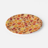 Mushrooms and Falling Leaves Enchanted Autumn Pappteller (Schrägansicht)