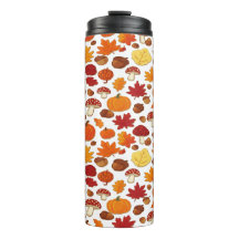 Mushrooms and Falling Leaves Enchanted Autumn