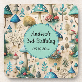 Mushrooms Fairyland Birthday Party Getränkeuntersetzer