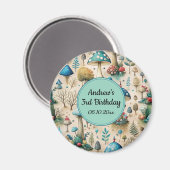Mushrooms Fairyland Birthday Party Magnet (Vorderseite/Rückseite)