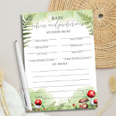 Mushrooms Forest Ferns Baby Shower Admin Card Einladung
