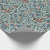 Mushrooms Fox & Dragonfly Niedlich Herbstmuster Wr Geschenkpapier (Ecke)