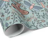 Mushrooms Fox & Dragonfly Niedlich Herbstmuster Wr Geschenkpapier (Rolleneckpunkt)