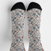 Mushrooms Fox & Dragonfly Niedliches Herbstmuster Socken (Oben)