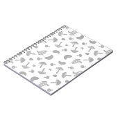 Mushrooms Grau Notizblock (Linke Seite)