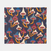 Mushrooms Illustration Fabric Wrapping Pattern Fleecedecke (Vorderseite (Horizontal))