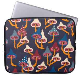 Mushrooms Illustration Fabric Wrapping Pattern Laptopschutzhülle