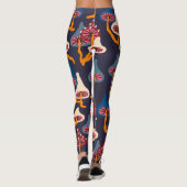 Mushrooms Illustration Fabric Wrapping Pattern Leggings (Rückseite)