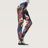 Mushrooms Illustration Fabric Wrapping Pattern Leggings (Rechts)