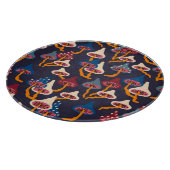 Mushrooms Illustration Fabric Wrapping Pattern Schneidebrett (Ecke)