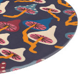 Mushrooms Illustration Fabric Wrapping Pattern Schneidebrett (Ecke)