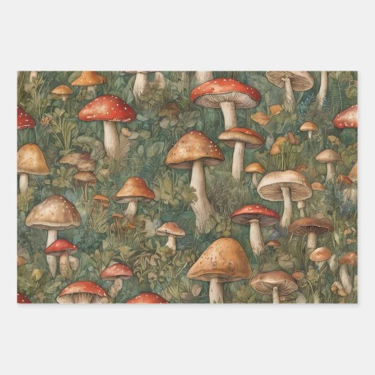 Mushrooms-Kernstück Geschenkpapier Set (Vorderseite)