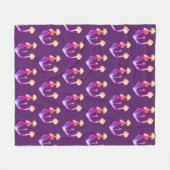 Mushrooms Magie Wasserfarbe Fleecedecke (Vorderseite (Horizontal))