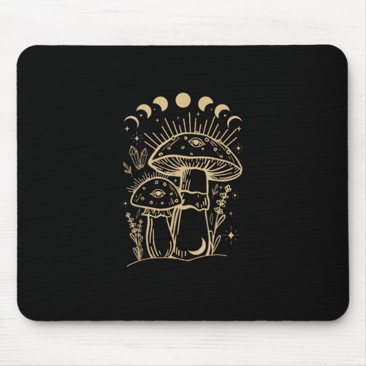 Mushrooms & Minimalism Cottage  Aesthetic Goblinco Mousepad (Vorne)