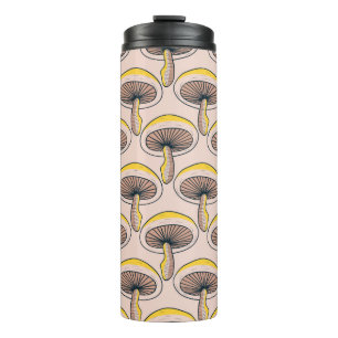 Mushrooms Nature Garden Vintag Nahtlos Muster Thermosbecher
